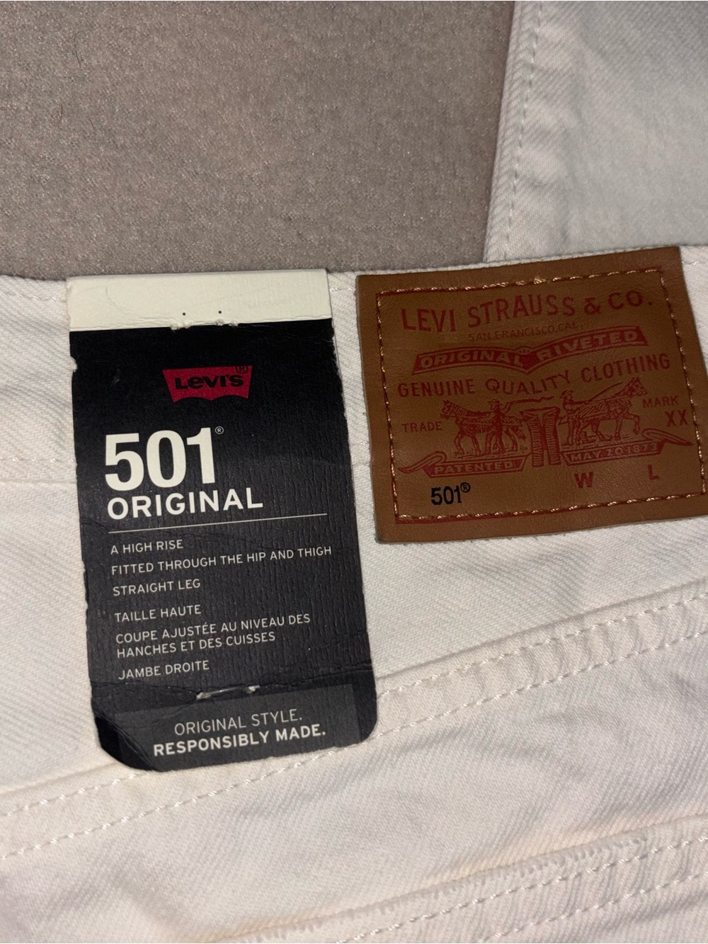 NWT Levi's Women’s White 501 Straight Leg Jeans-30x32 - Picture 6 of 9